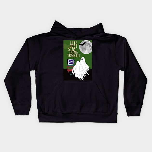 LETS STAY HOME ON HOLLOWEEN Kids Hoodie by Rene Martin